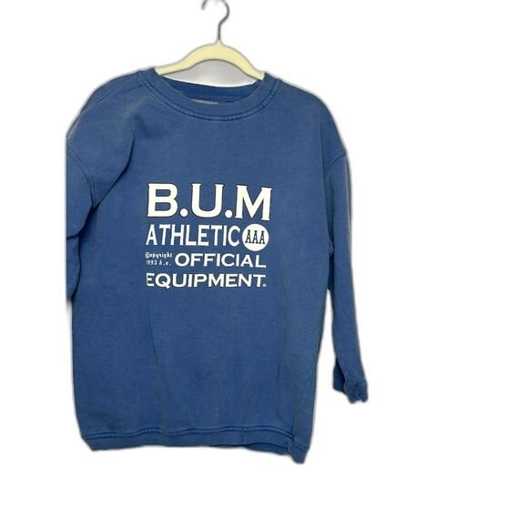 B.U.M. Equipment Sweatshirt Women's size Medium Blue Vintage 90s Crewneck Sports - Picture 1 of 3